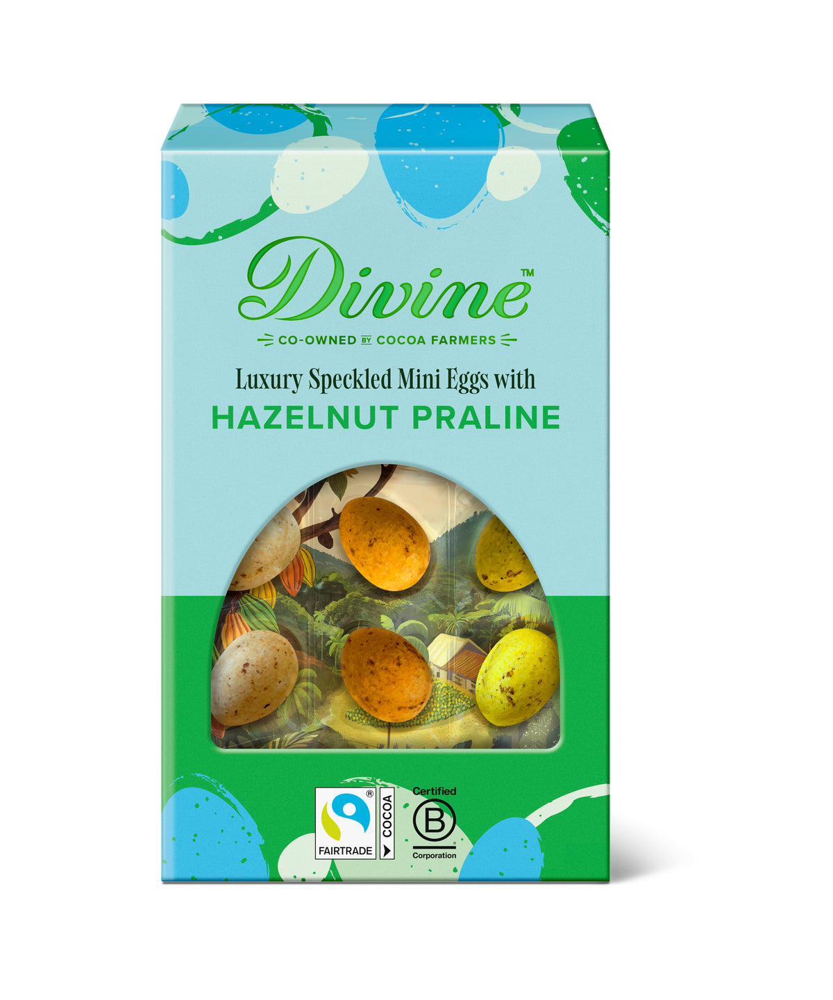 Divine Luxury Speckled Mini Eggs with Hazelnut Praline, 150g
