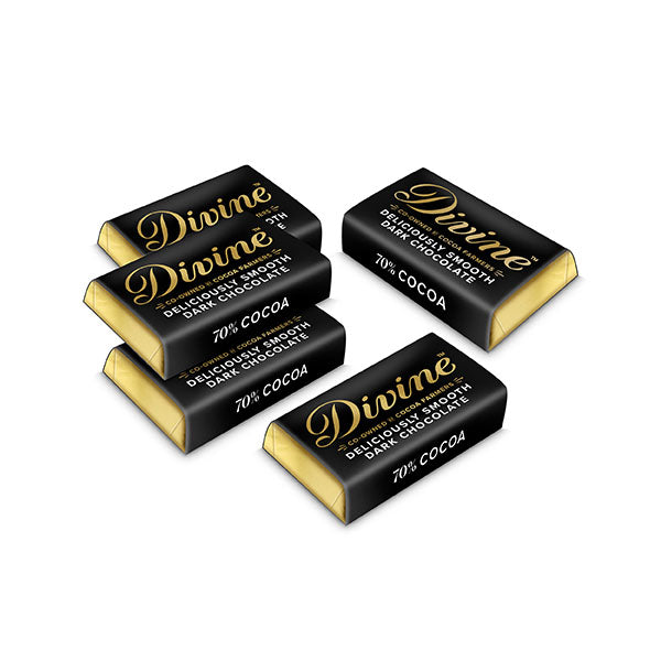 Divine Dark Chocolate 70%, Mini 4,2g 100-pack