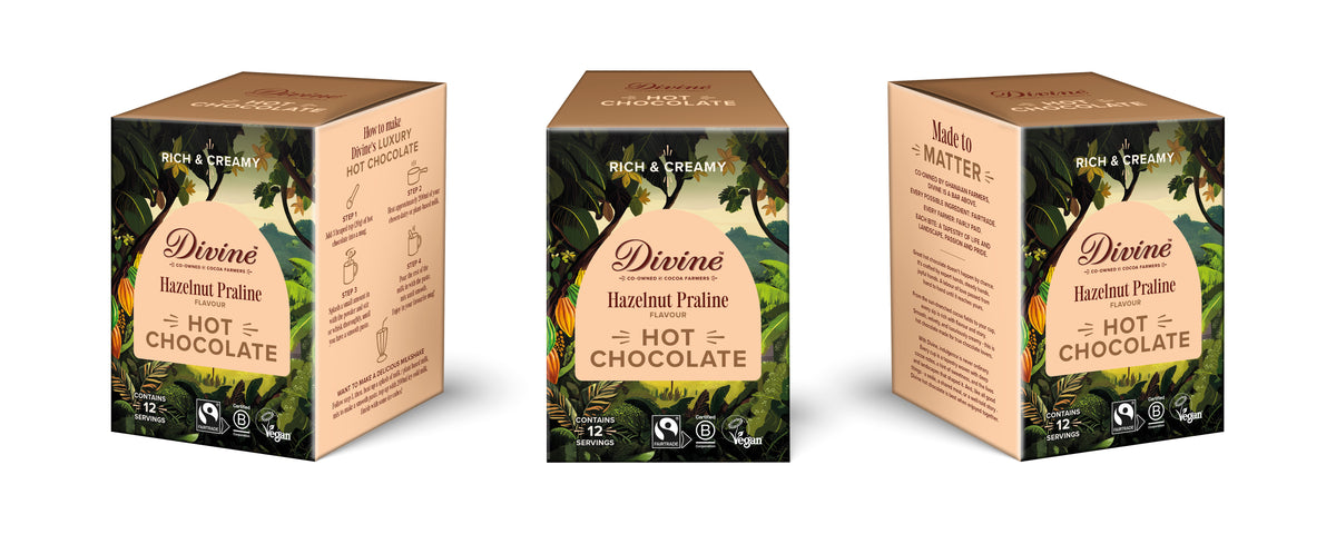 Divine Hot Chocolate Hazelnut praline, 250g