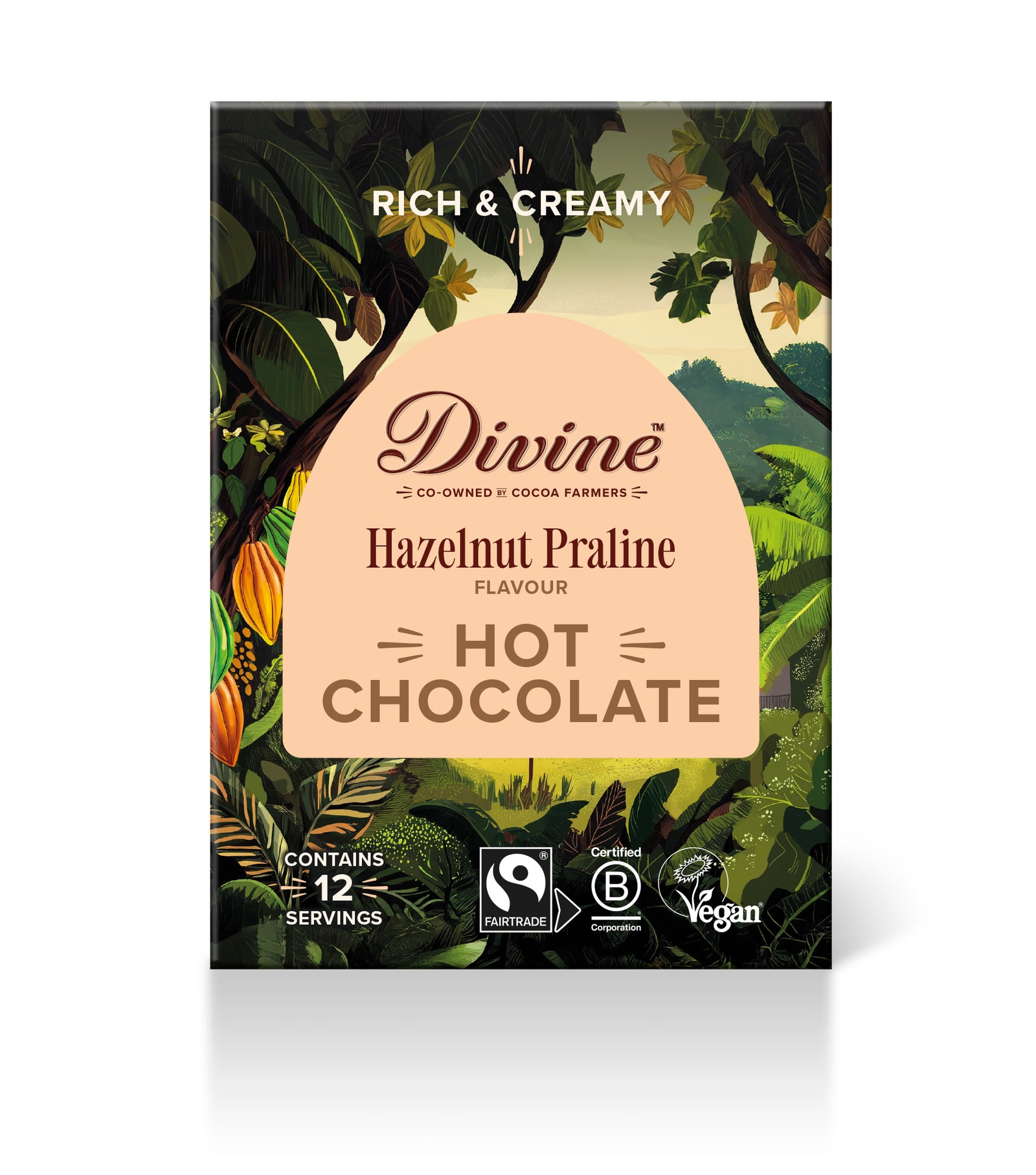 Divine Hot Chocolate Hazelnut praline, 250g