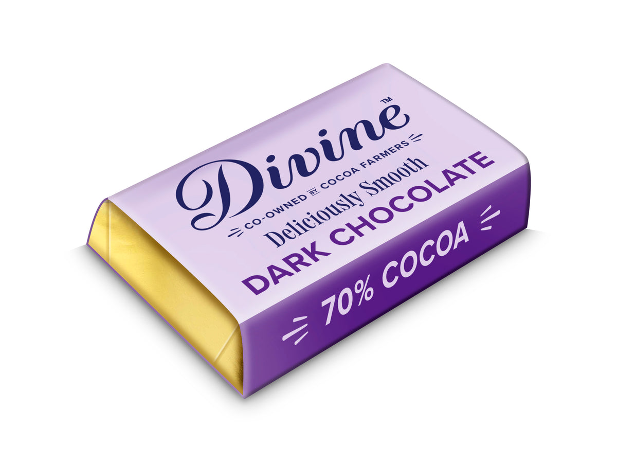 Divine Dark Chocolate 70%, Mini 4,2g 100-pack