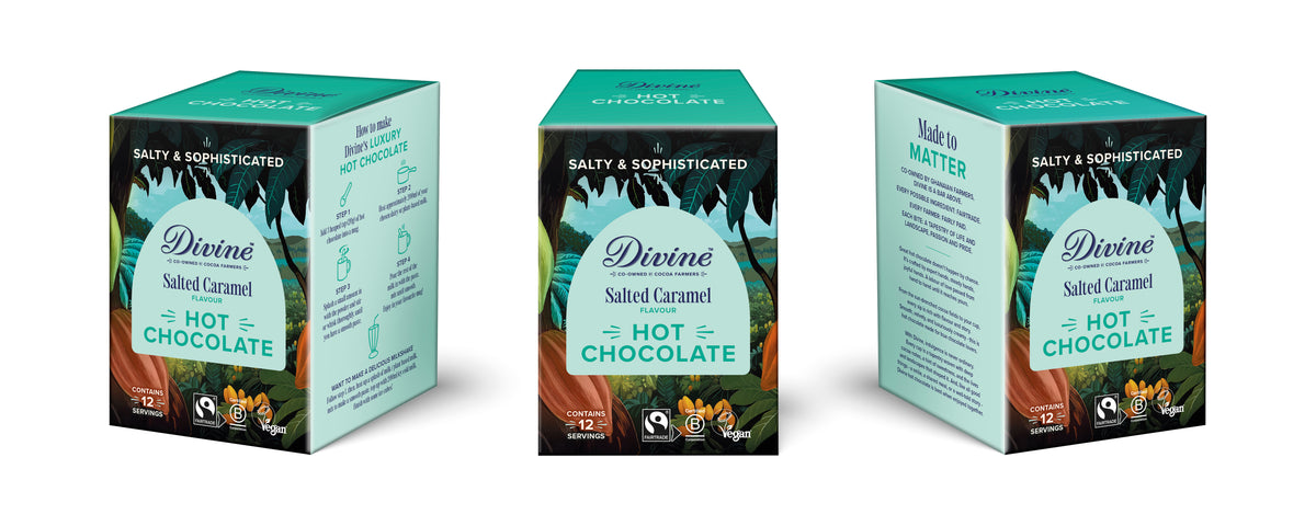 Divine Hot Chocolate Salted Caramel, 250g