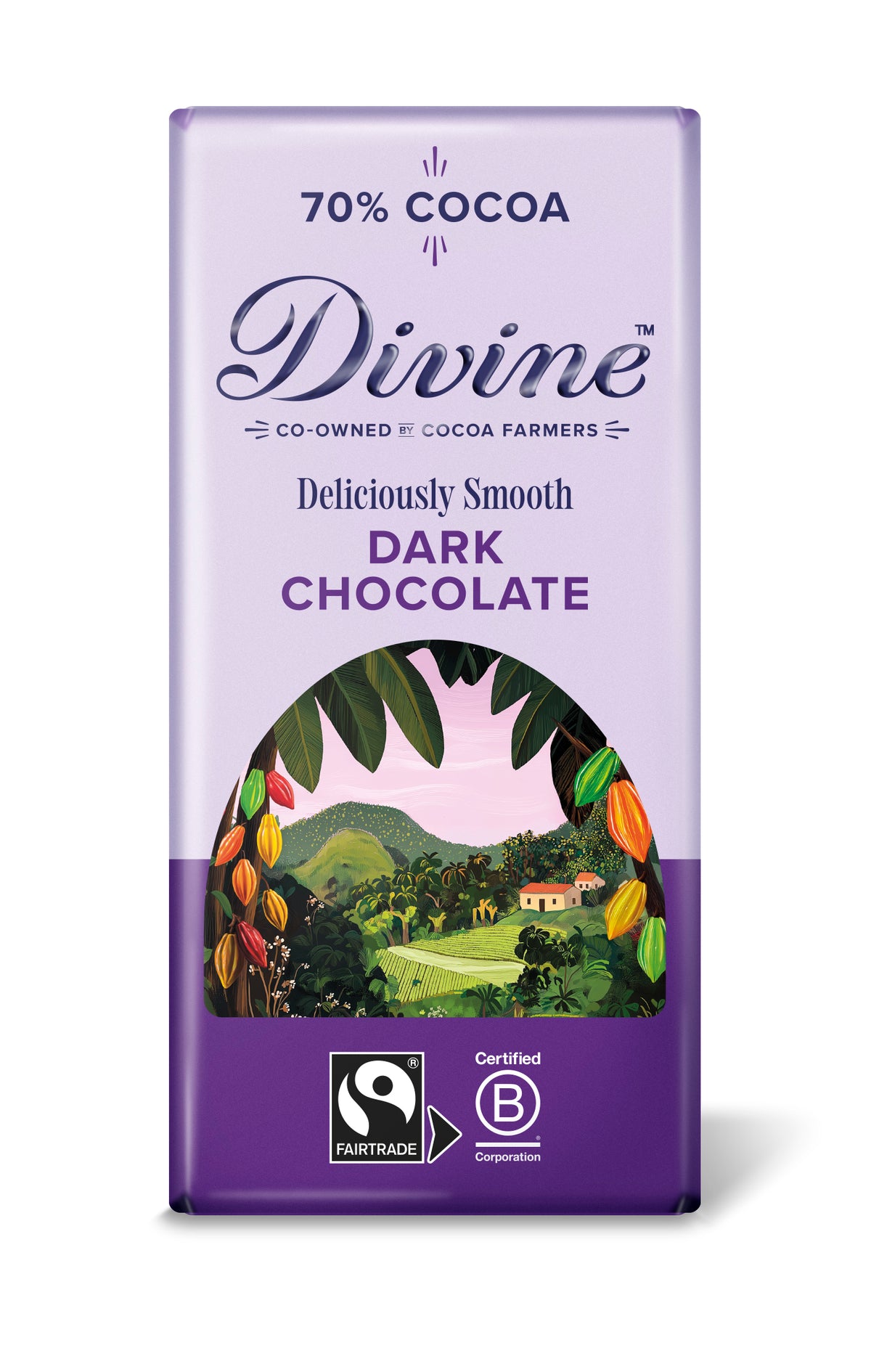 Divine Smooth Dark Chocolate 70%, 90g