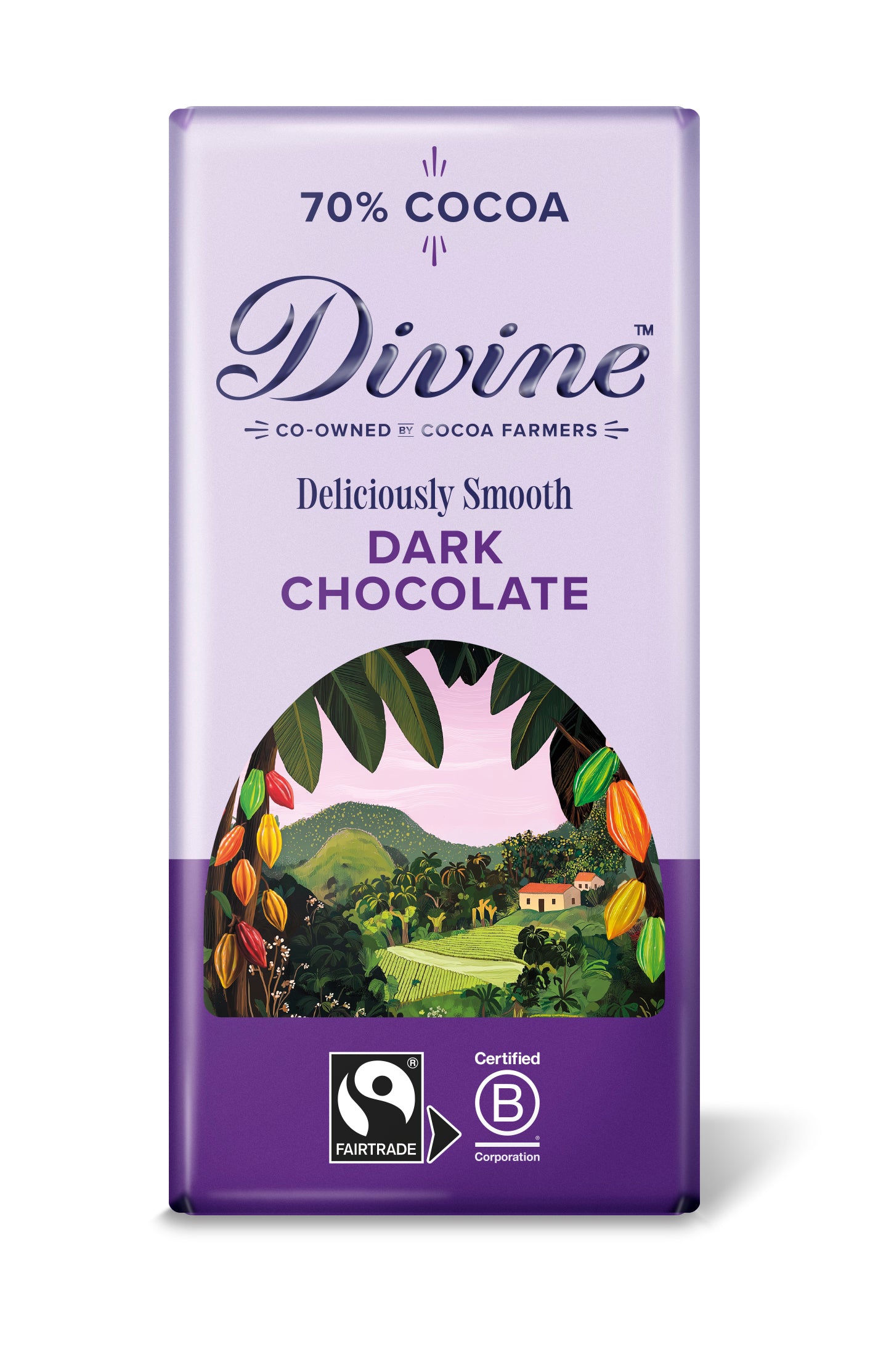 Divine Smooth Dark Chocolate 70%, 90g