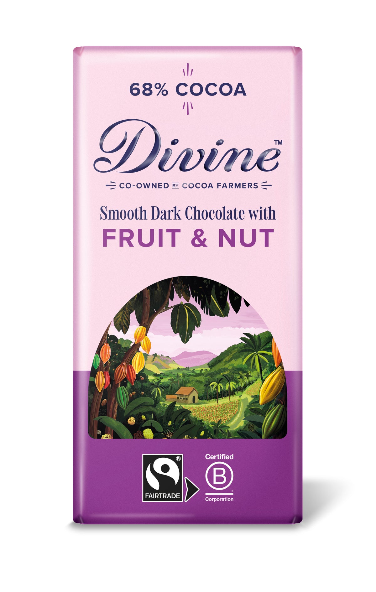 Divine Dark Chocolate 68% with Fruit &amp; Nut 90g