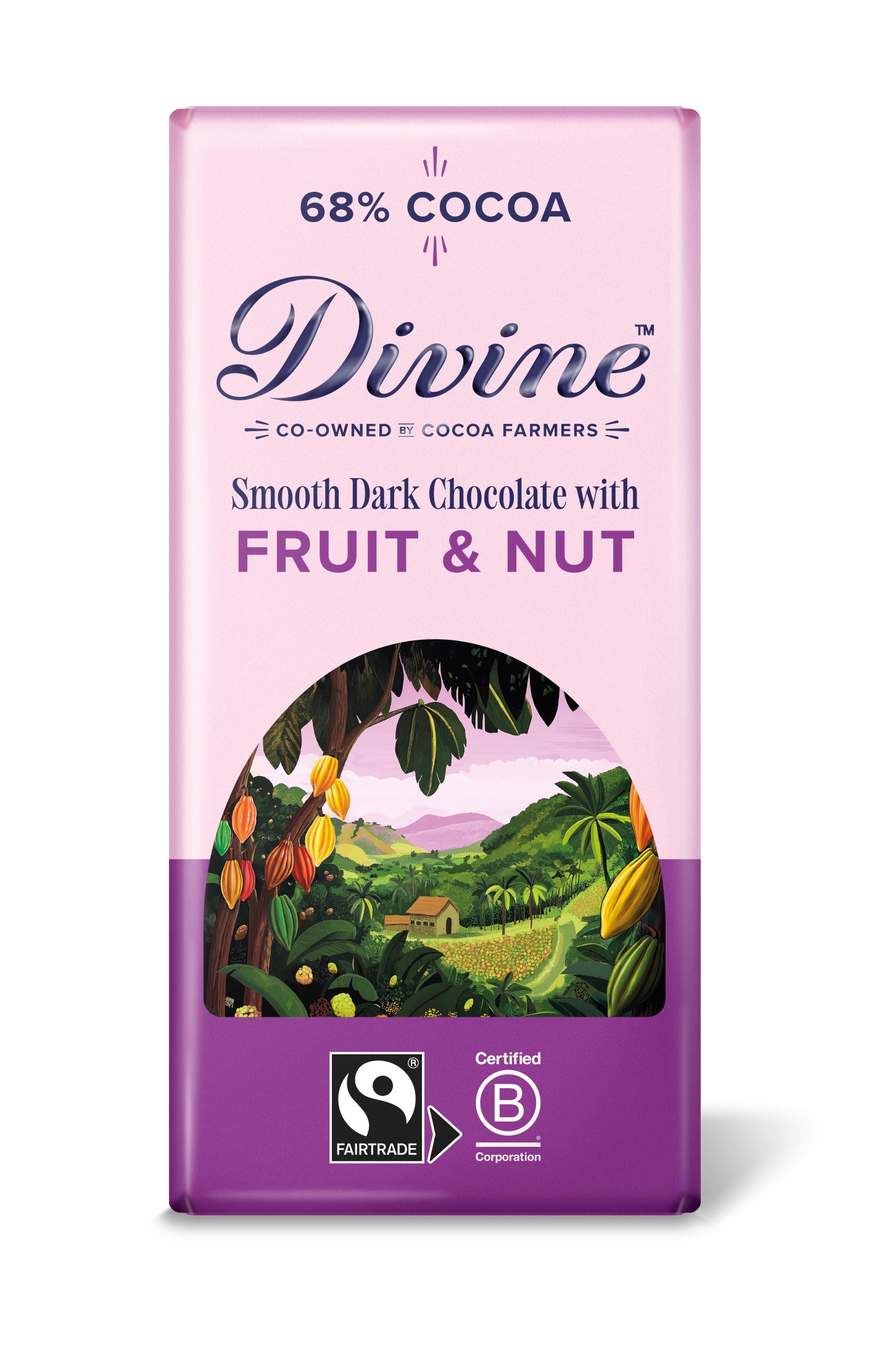 Divine Dark Chocolate 68% with Fruit & Nut 90g