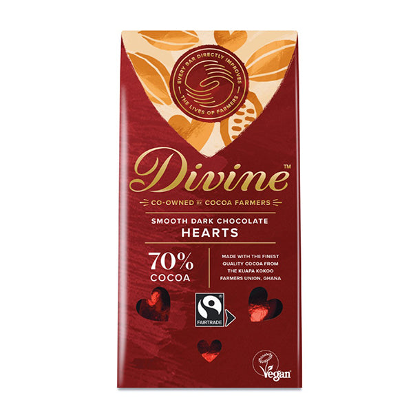 Divine Hearts Dark Chocolate 70%, 80g