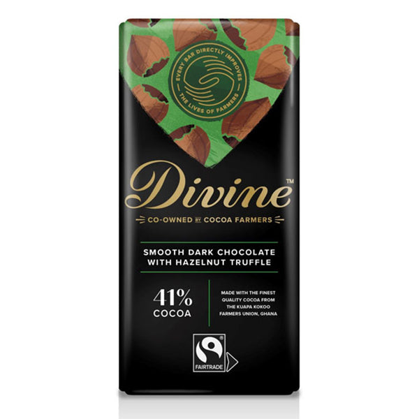 Divine Dark Chocolate 41% with Hazelnut 90g
