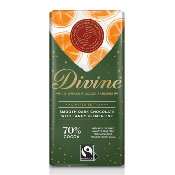 Divine Dark Chocolate 70% with Tangy Clementine 90g