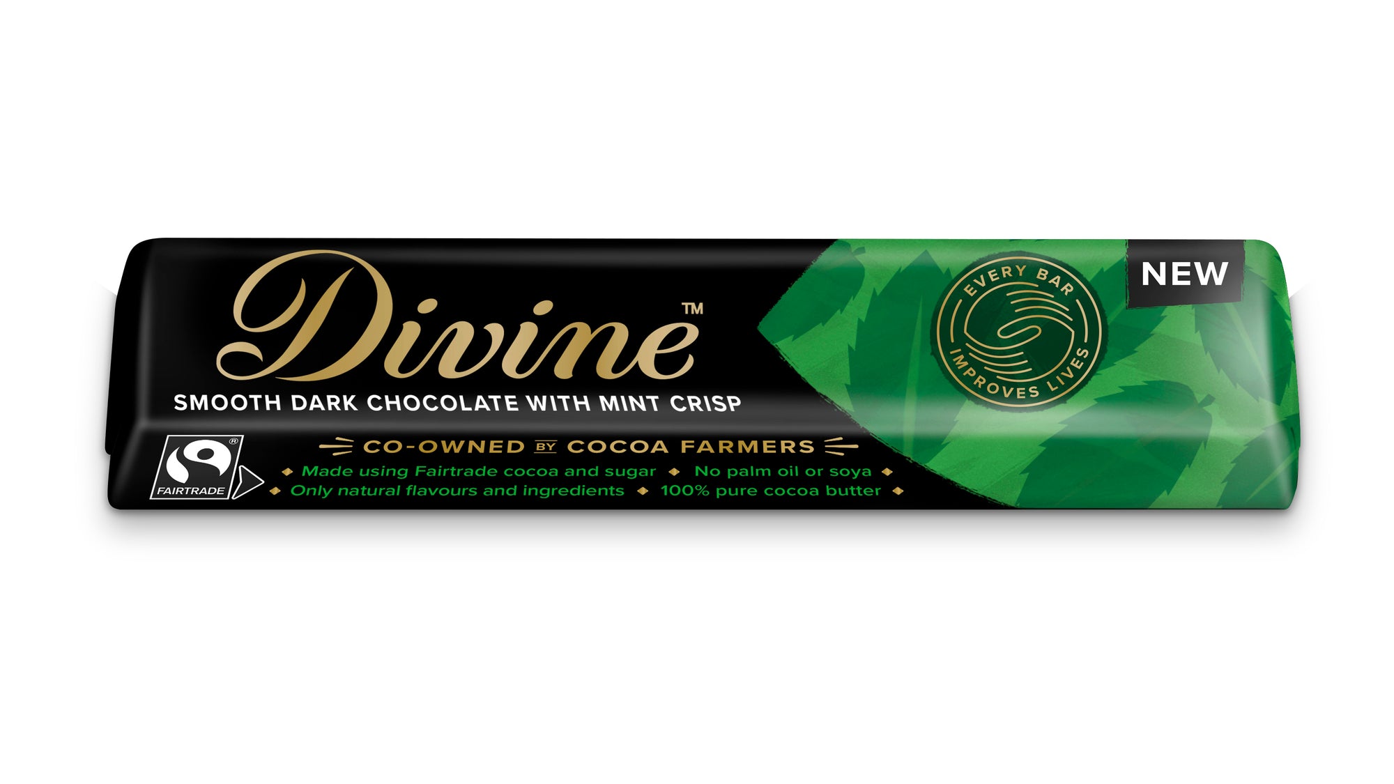 Divine Dark Chocolate 70% with Mint Crisp 35g